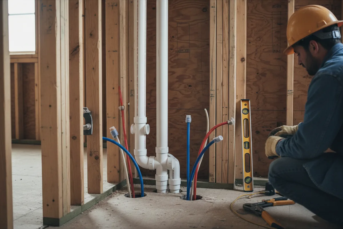 Drain and supply rough-in during Leak Detection in Adairsville